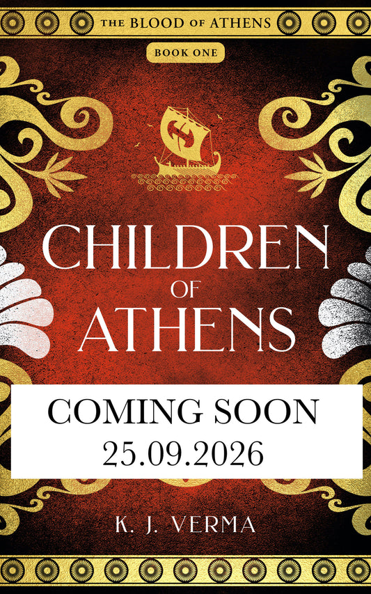 Book cover for 'Children of Athens' by K. J. Verma